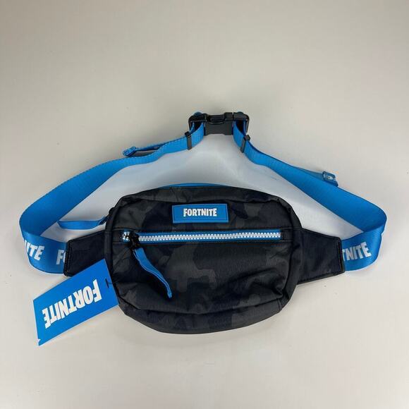 FORTNITE Multiplier NEW Waist Bag Black Blue Adjustable Functional Fanny Pack - Picture 2 of 10